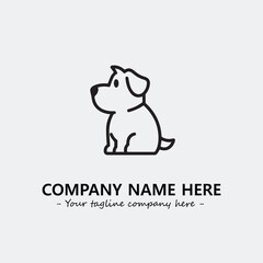 Dog illustration black and white for logo company vector image
