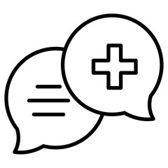 Healthcare Chat icon Simple outline vector logo