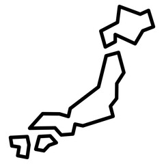 Japan map icon Simple outline vector logo