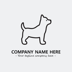 Dog illustration black and white for logo company vector image
