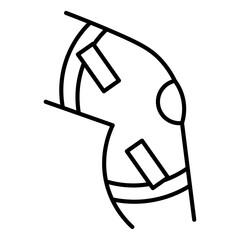 Knee Orthopedic Brace icon Simple outline vector logo