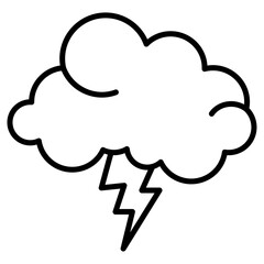 Lightning icon Simple outline vector logo