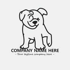 Dog illustration black and white for logo company vector image
