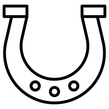 recommend clip art: lucky horseshoe icon Simple outline vector logo