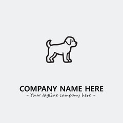 Dog illustration black and white for logo company vector image
