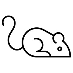 mouse animal icon Simple outline vector logo