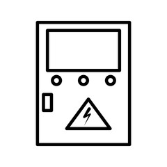  electric panel box icon on white background
