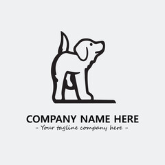 Dog illustration black and white for logo company vector image
