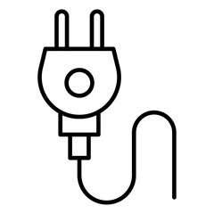 plug icon Simple outline vector logo