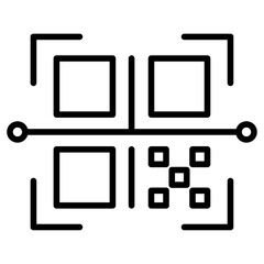 QR code scanning icon Simple outline vector logo