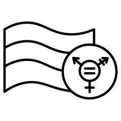 Rainbow LGBT flag icon Simple outline vector logo