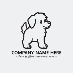 Dog illustration black and white for logo company vector image
