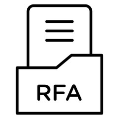 RFA File icon Simple outline vector logo