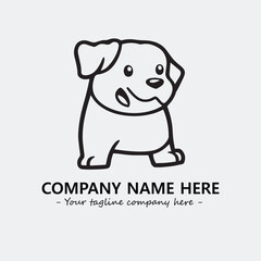 Dog illustration black and white for logo company vector image
