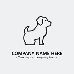 Dog illustration black and white for logo company vector image
