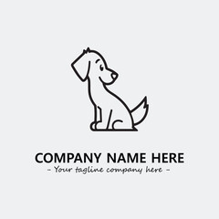 Dog illustration black and white for logo company vector image
