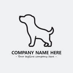 Dog illustration black and white for logo company vector image
