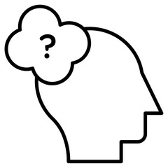 Thinking icon Simple outline vector logo