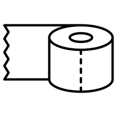 toilet tissue paper roll icon Simple outline vector logo