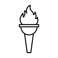 Torch flame icon Simple outline vector logo