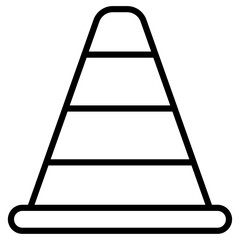 Traffic cone icon Simple outline vector logo