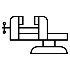 Vice clamp icon Simple outline vector logo