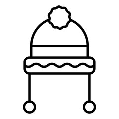 Winter cap icon Simple outline vector logo