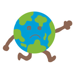 earth emotion cute cartoon illustrations