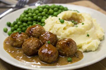 Swedish meatballs with mashed potatoes