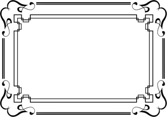Art Nouveau frame on white background