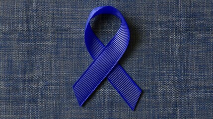 Deep blue ribbon signifies awareness.