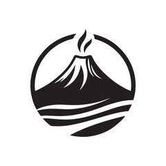 volcano vector silhouette clip art logo design © MdBadal