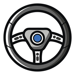 steering-wheel-icon-vector image on white background