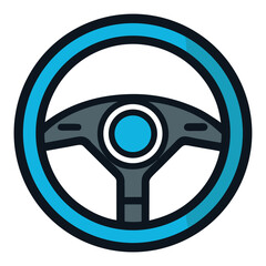 steering-wheel-icon-vector image on white background
