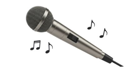 Isolated Microphone with Music Notes