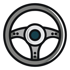 steering-wheel-icon-vector image on white background
