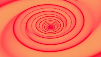 Vibrant Red Spiral Abstract Background: Modern Art with Symmetrical Concentric Patterns