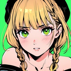 Fototapeta premium Beautiful Abstract Anime Girl – A Luxurious Digital Artwork & Concept Illustration Wallpaper, AI