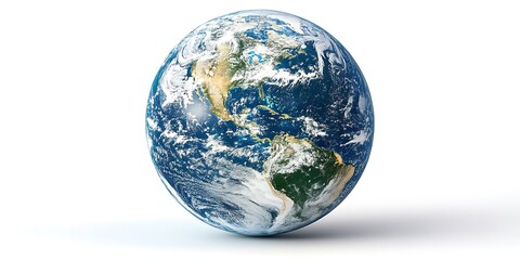 Earth Globe Isolated White Background