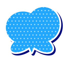 夏に使える吹き出し単体 立体的 ベクターデータ チラシ・雑誌・Web・動画素材 水玉入 ブルー