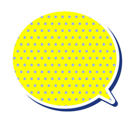 夏に使える吹き出し単体 立体的 ベクターデータ チラシ・雑誌・Web・動画素材 水玉入 イエロー