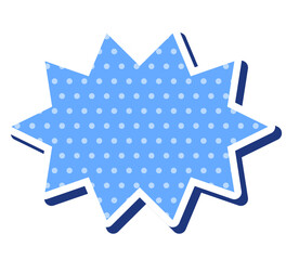 夏に使える吹き出し単体 立体的 ベクターデータ チラシ・雑誌・Web・動画素材 水玉入 ブルー