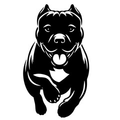 Black and white vector silhouette of a dog on white background

