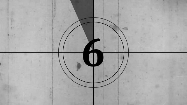 4K old-fashioned film countdown animation 10 to 0 seconds. Film Leader Countdown, 10 Seconds Vintage Movie Countdown Film Reel 4k animated 
