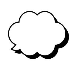 シンプルな吹き出し単体 立体的 ベクターデータ チラシ・雑誌・Web・動画素材 モノクロ