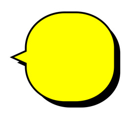 シンプルな吹き出し単体 立体的 ベクターデータ チラシ・雑誌・Web・動画素材 イエロー