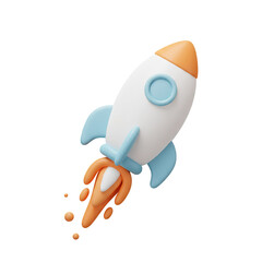 3D Rocket Launching Startup Business Innovation Entrepreneurship Success Growth Technology Ignition