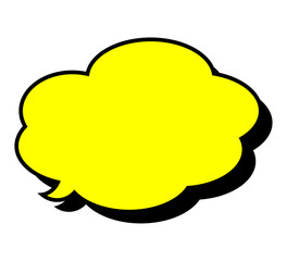 シンプルな吹き出し単体 立体的 ベクターデータ チラシ・雑誌・Web・動画素材 イエロー