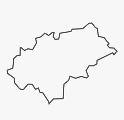 Fototapeta premium vector map with black outline 