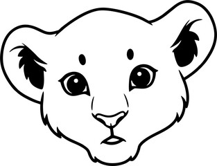 vector illustration of a cartoon animal head